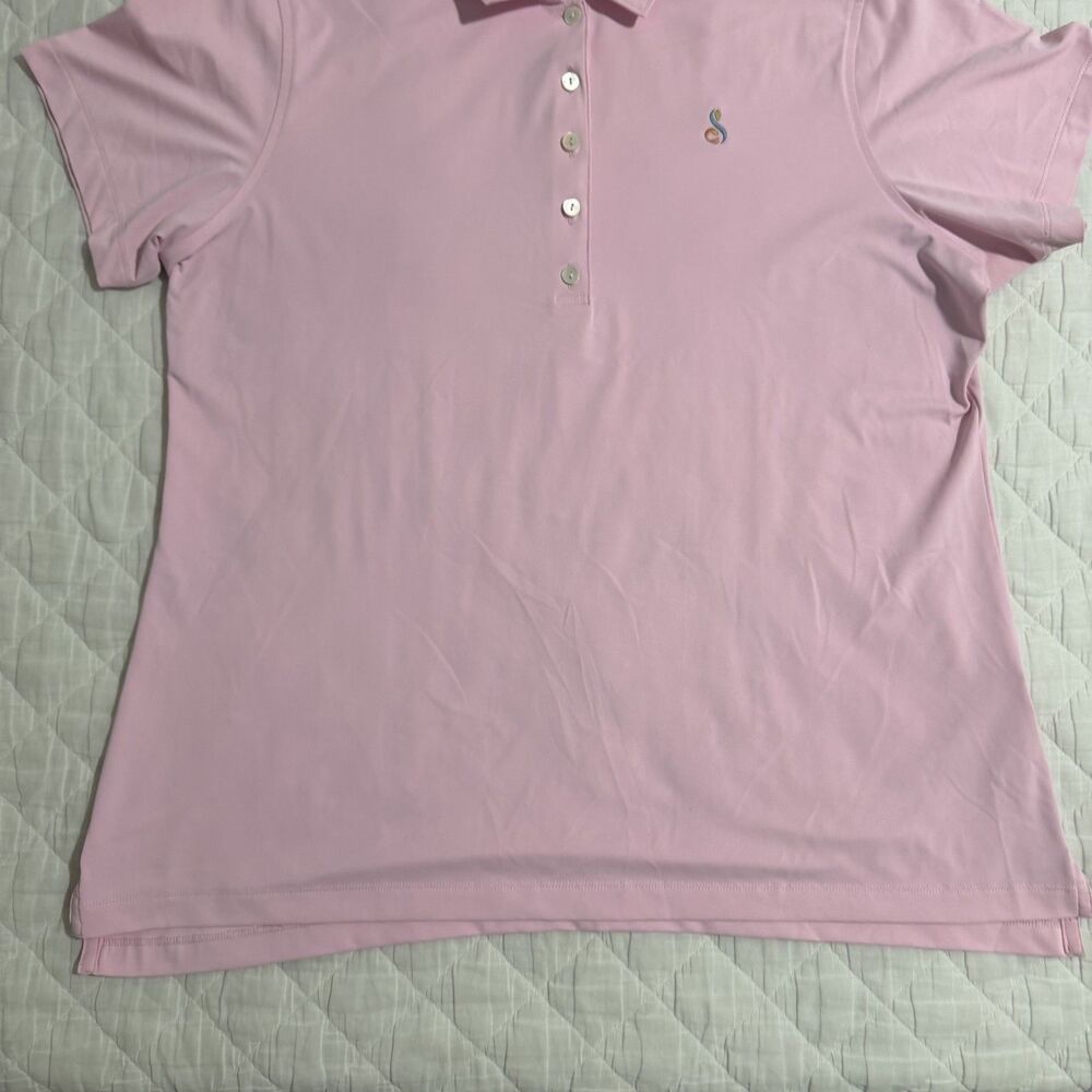 Peter Millar Womens XL Pink Performance Golf Polo Shirt Short Sleeve